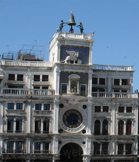 Clock tower in san marco square venice