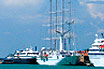 Anchored ships in venice port